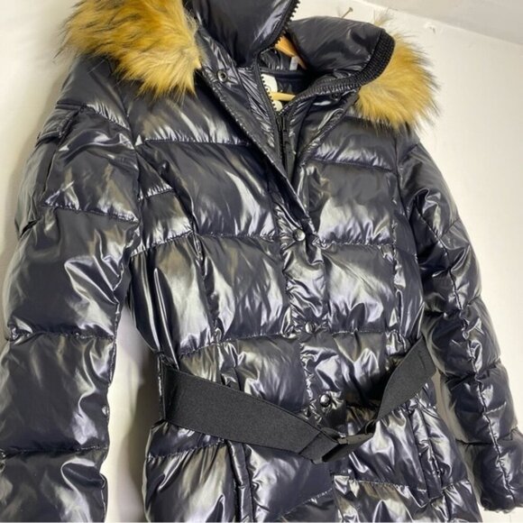 NWT S13 Chalet Puffer Coat Belt & Faux Fur Hood Women Size Small - Picture 4 of 9